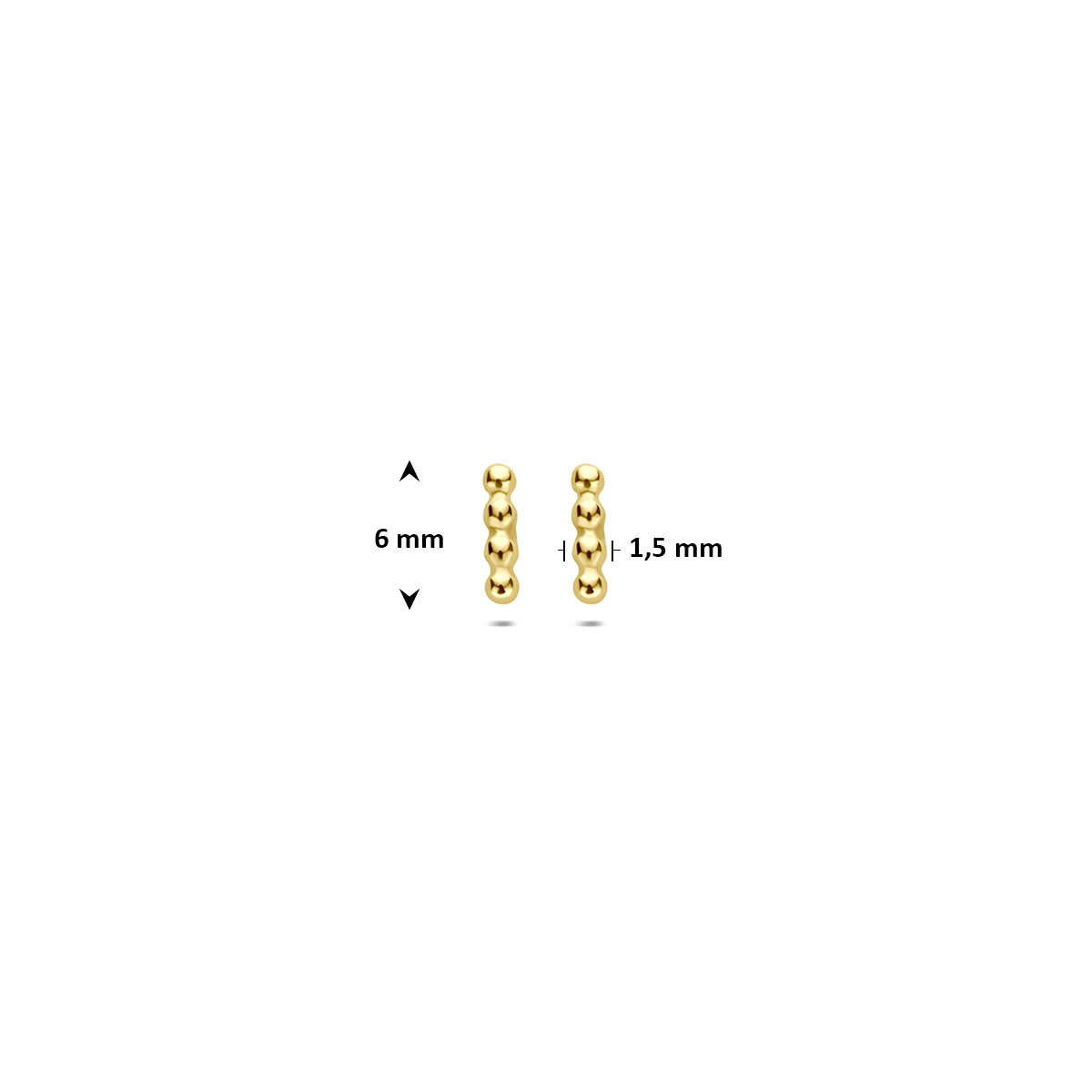 9k oorknoppen bolletjes 6 mm 9K geel