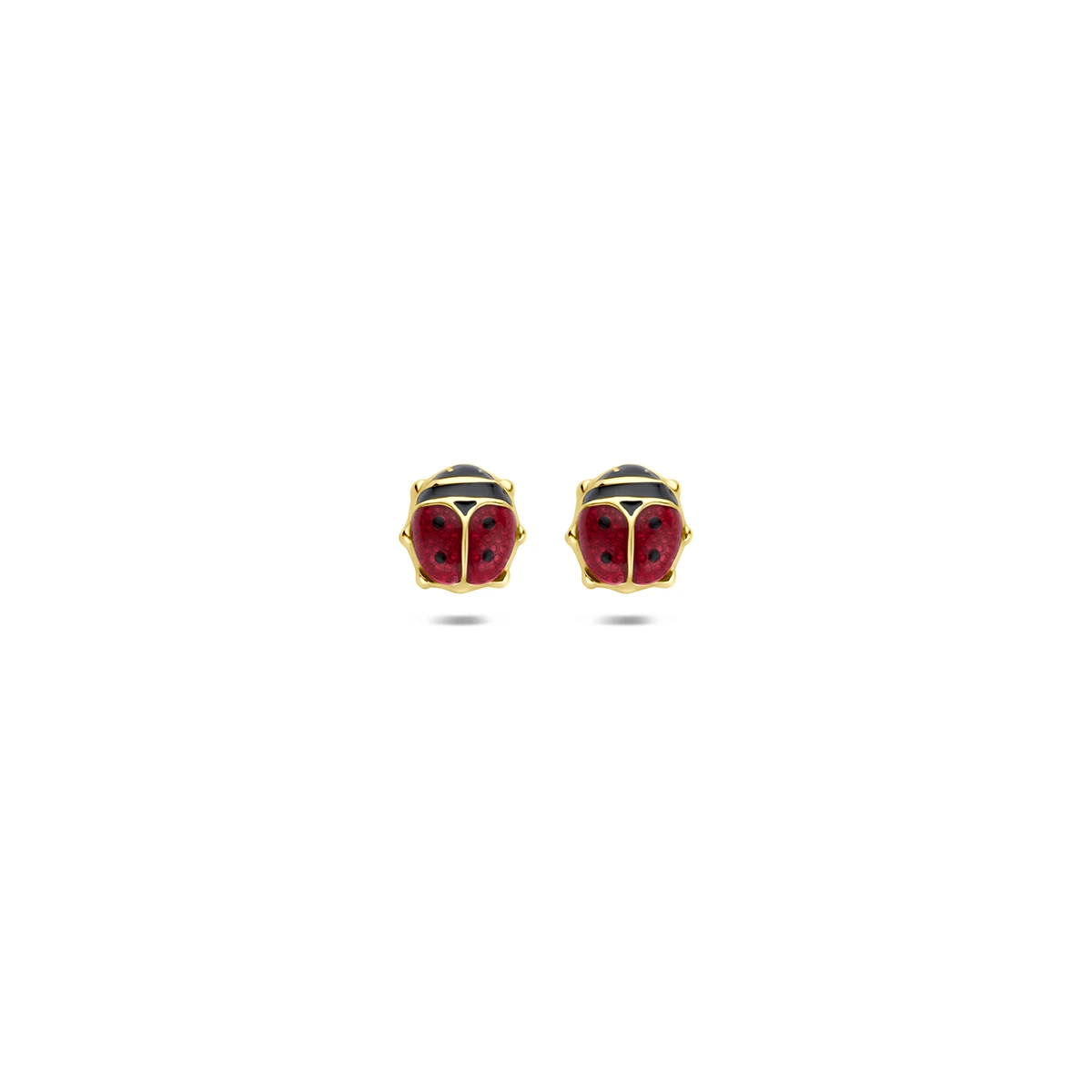 9k oorknoppen lieveheersbeestje 5,5 mm 9K geel