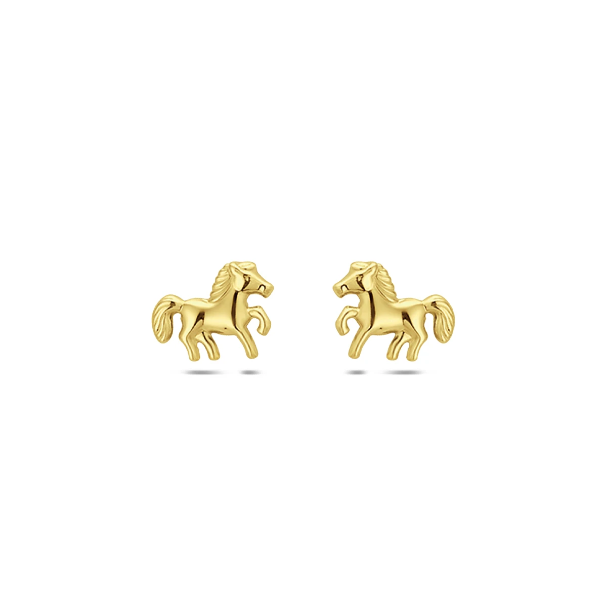 9k oorknoppen paard 7,5 mm 9K geel