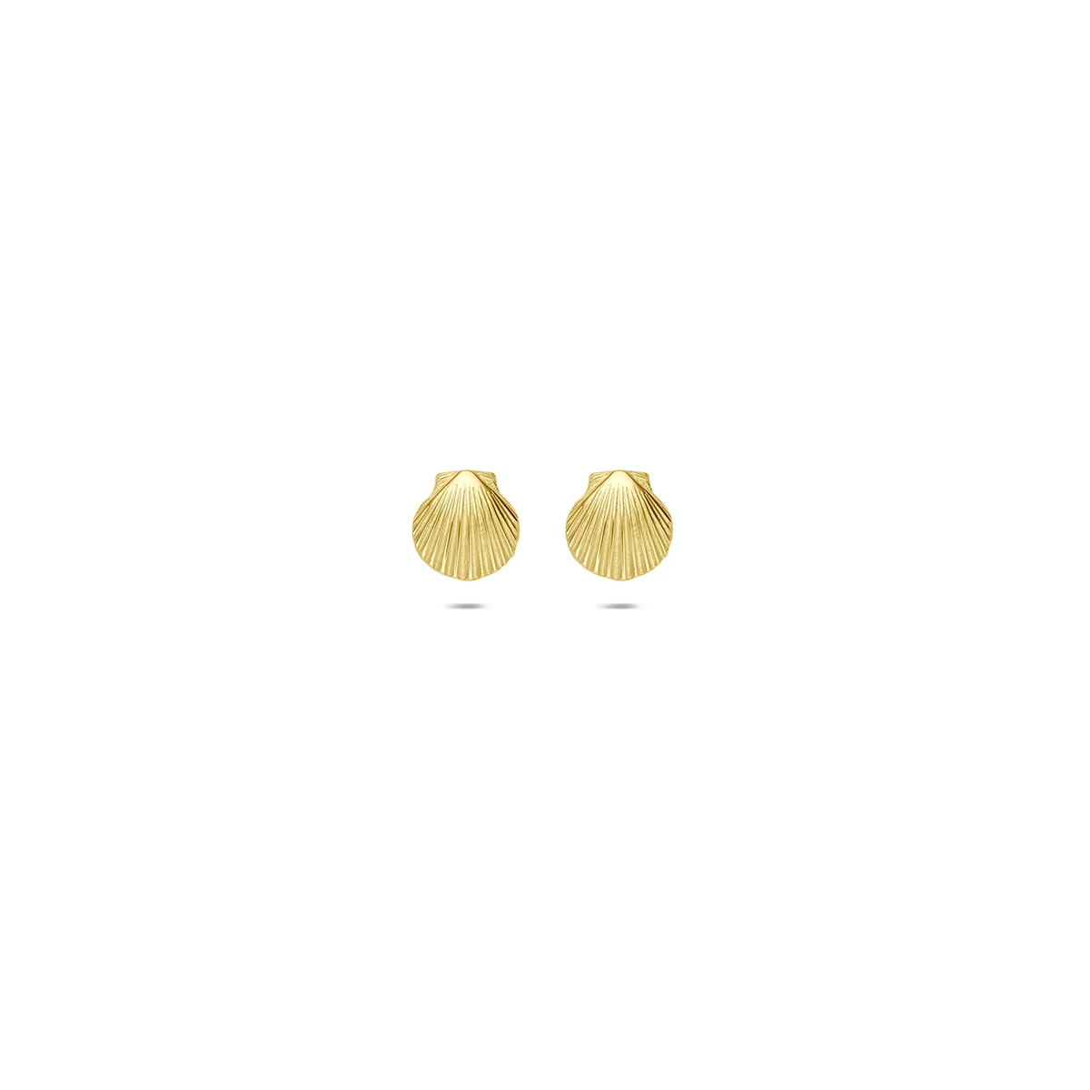 9k oorknoppen schelp 4,5 mm 9K geel