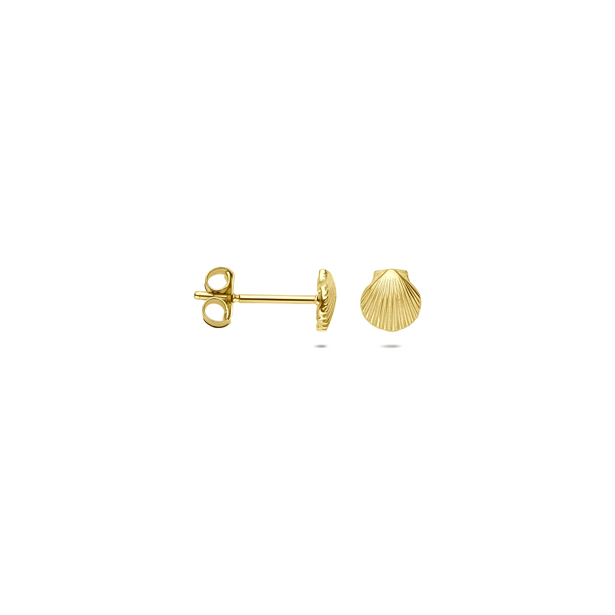 9k oorknoppen schelp 4,5 mm 9K geel
