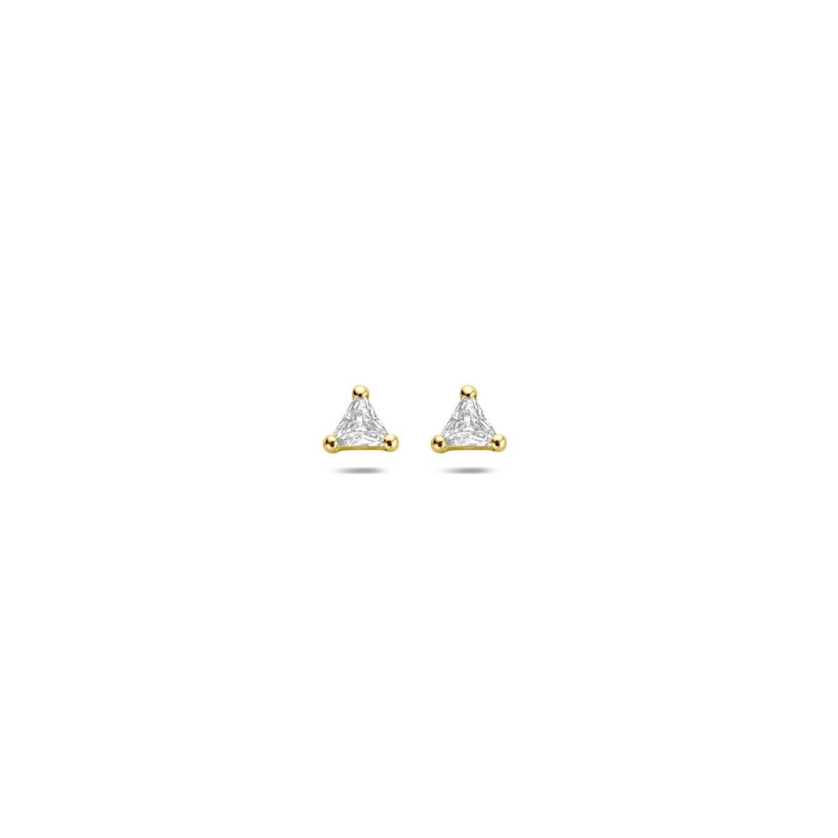 9k oorknoppen zirkonia 3,5 mm 9K geel