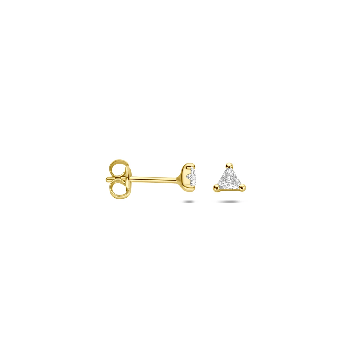 9k oorknoppen zirkonia 3,5 mm 9K geel