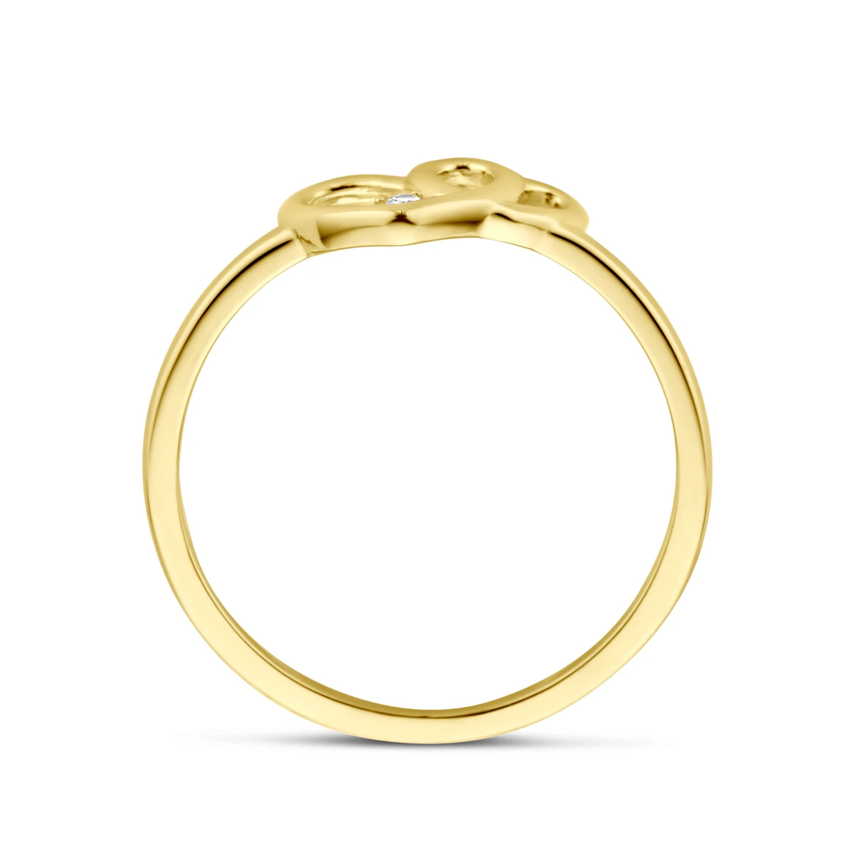 9k ring hartjes en zirkonia 9K geel