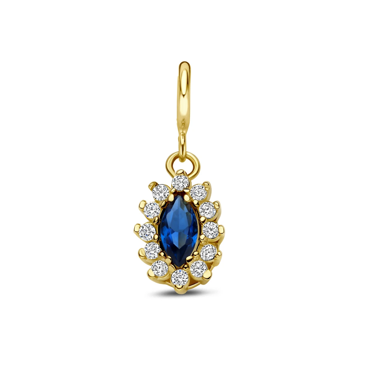 9k slotbedel blauw zirkonia 8,5 mm 9K geel