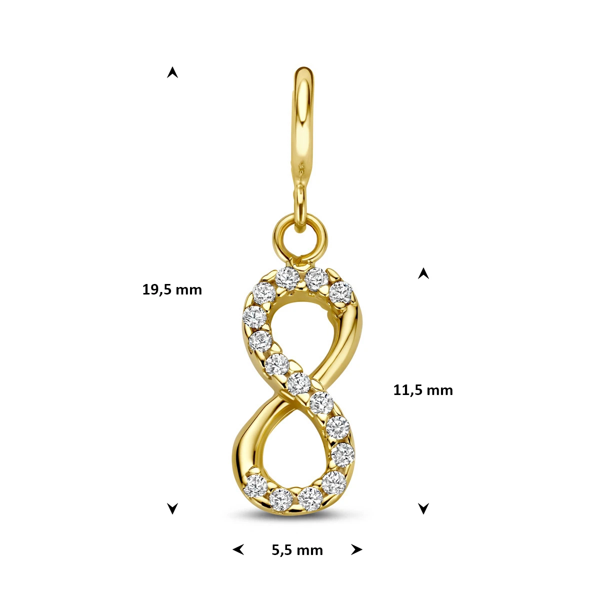 9k slotbedel infinity zirkonia 11,5 mm 9K geel