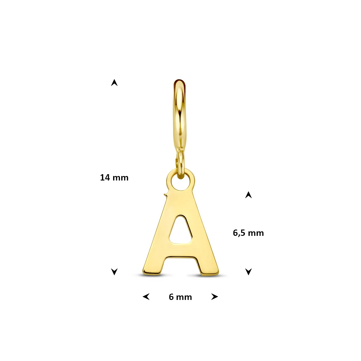 9k slotbedel letter 6,5 mm 9K geel