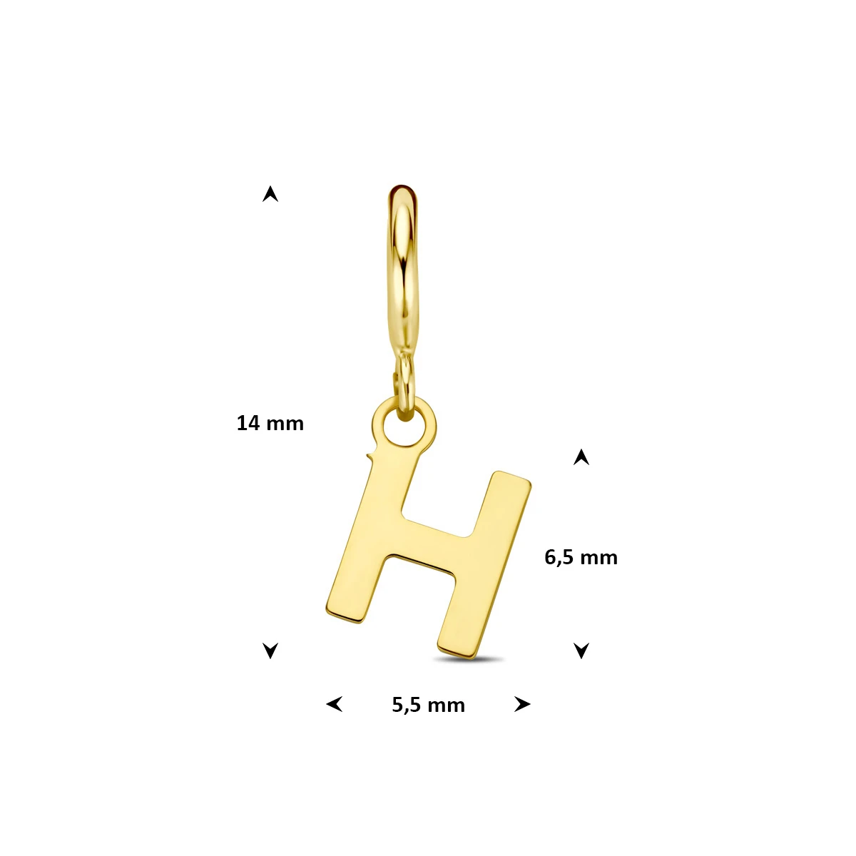 9k slotbedel letter 6,5 mm 9K geel