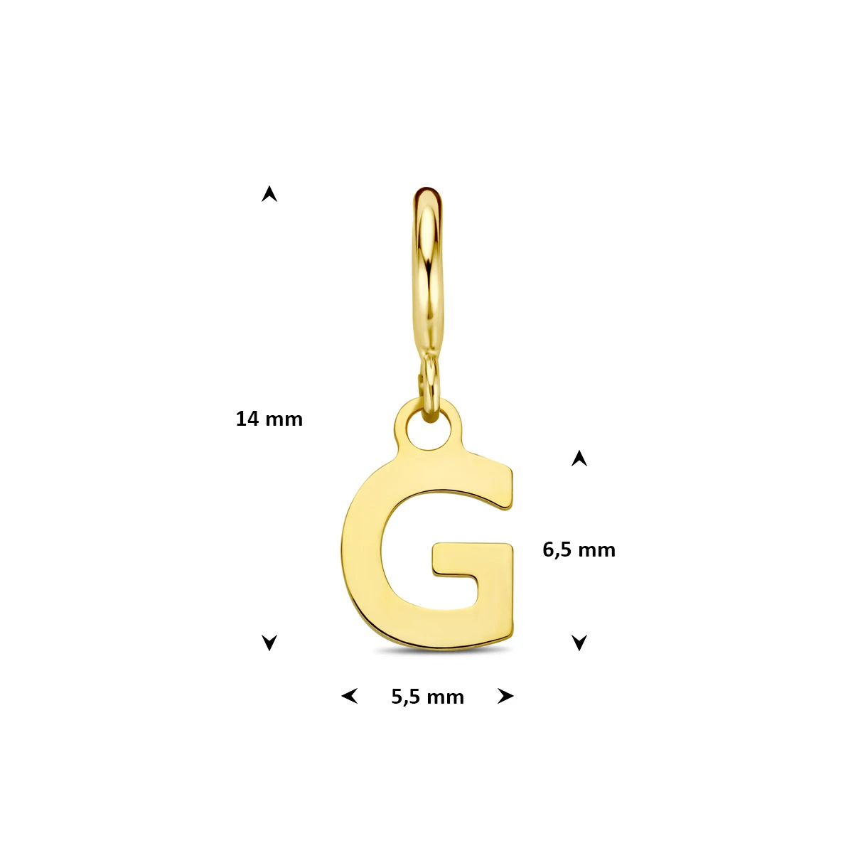 9k slotbedel letter 6,5 mm 9K geel