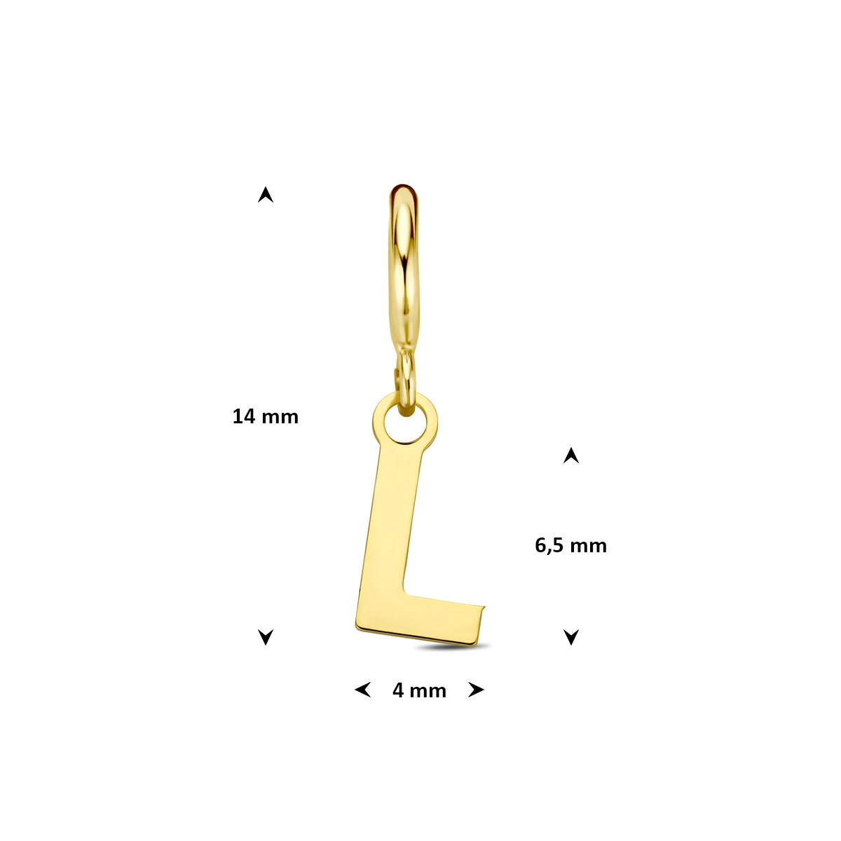 9k slotbedel letter 6,5 mm 9K geel