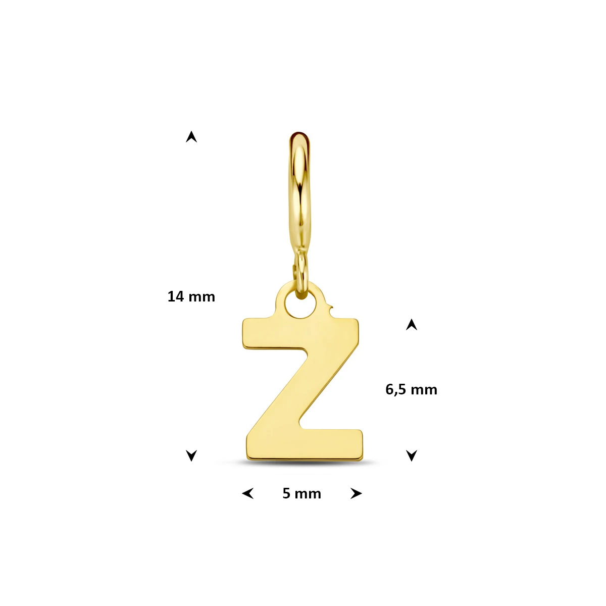 9k slotbedel letter 6,5 mm 9K geel
