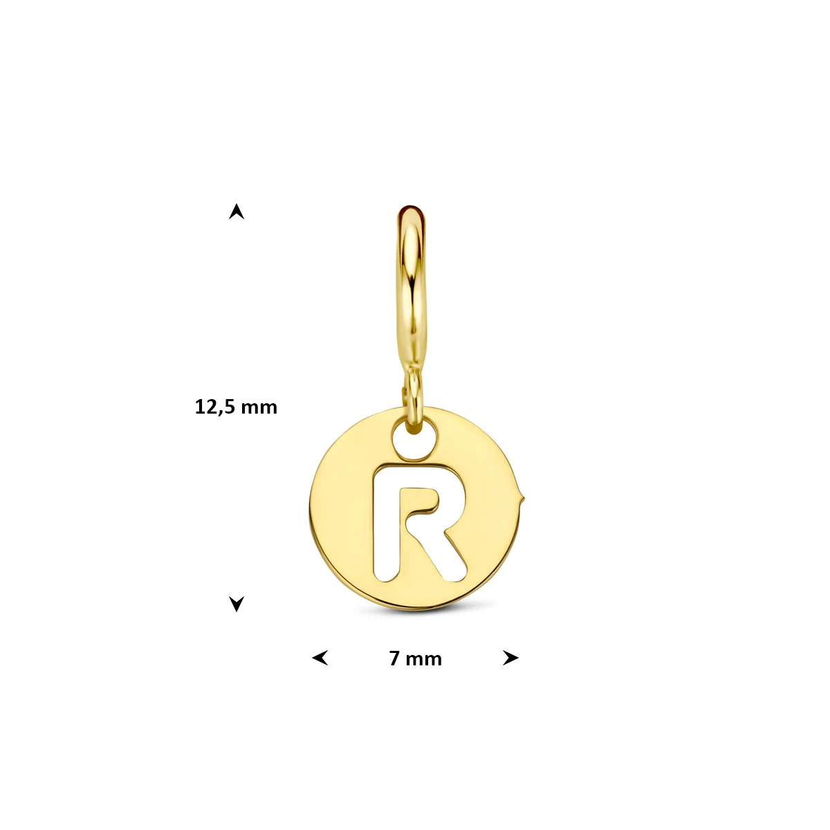 9k slotbedel letter 7 mm 9K geel