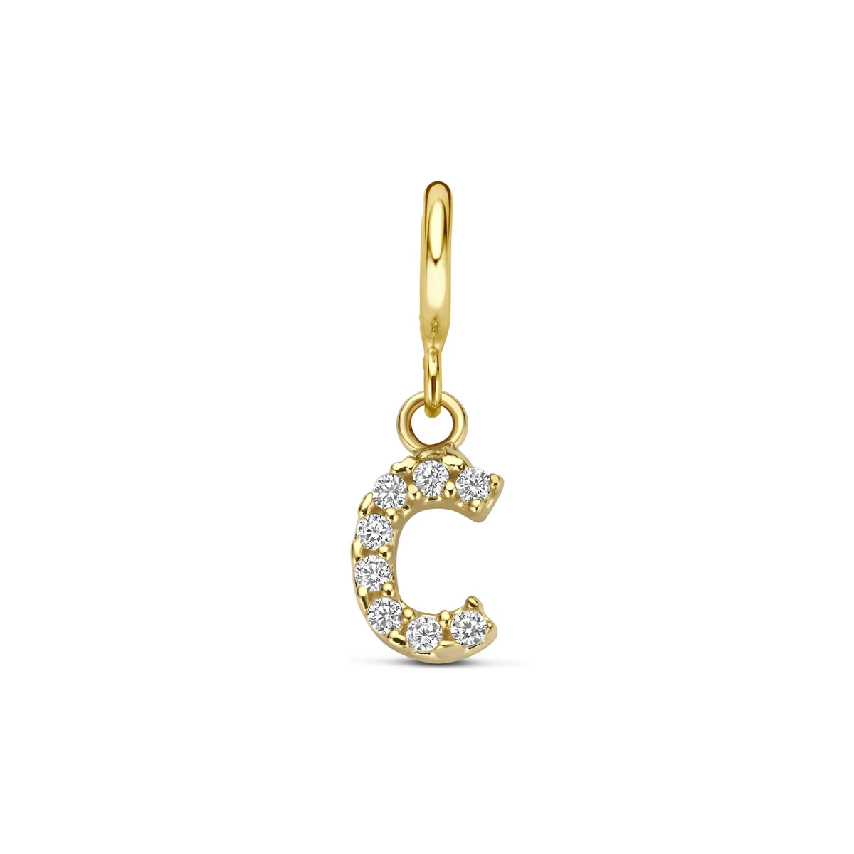 9k slotbedel letter zirkonia 7 mm 9K geel