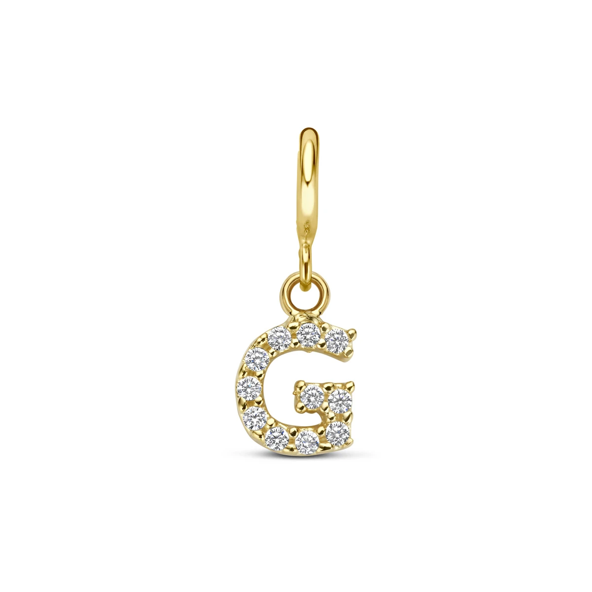 9k slotbedel letter zirkonia 7 mm 9K geel