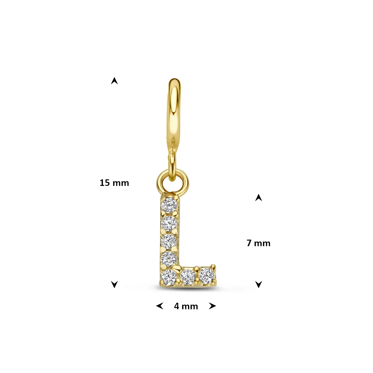 9k slotbedel letter zirkonia 7 mm 9K geel