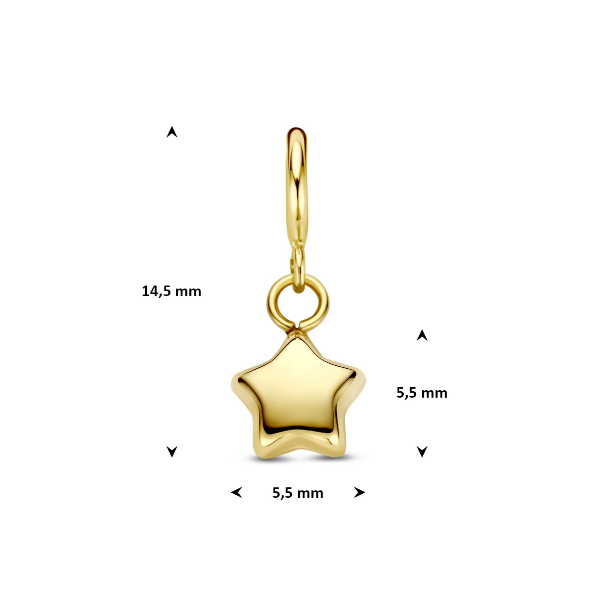 9k slotbedel ster 5,5 mm 9K geel