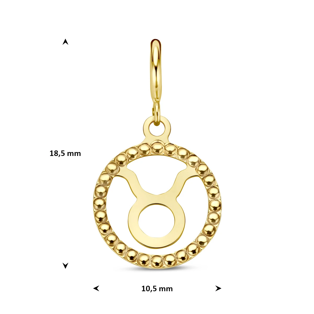 9k slotbedel sterrenbeeld 10,5 mm 9K geel