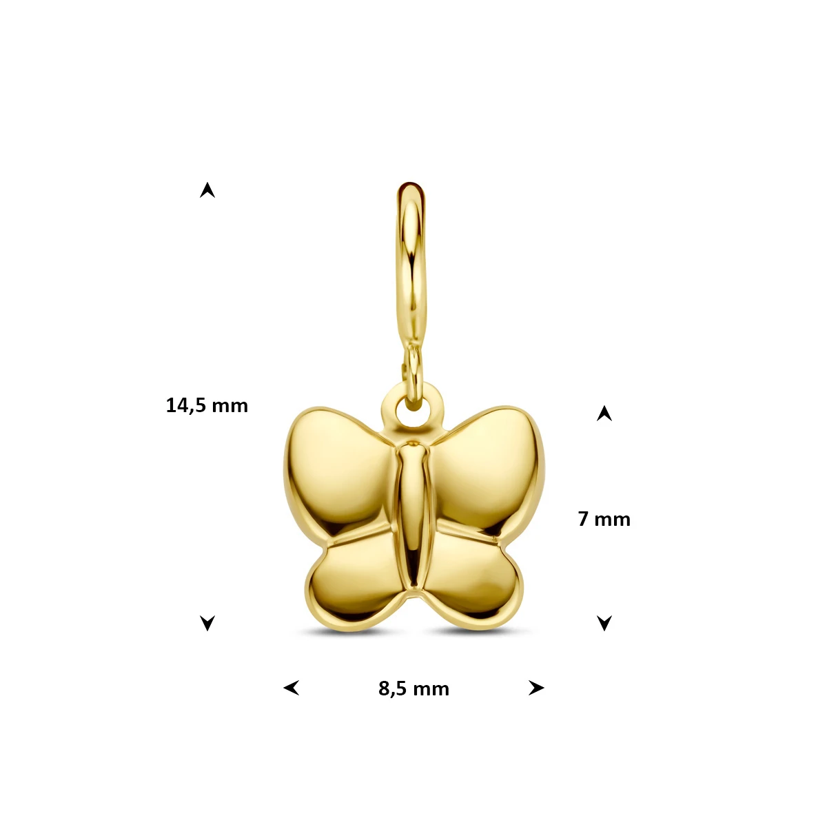 9k slotbedel vlinder 7 mm 9K geel