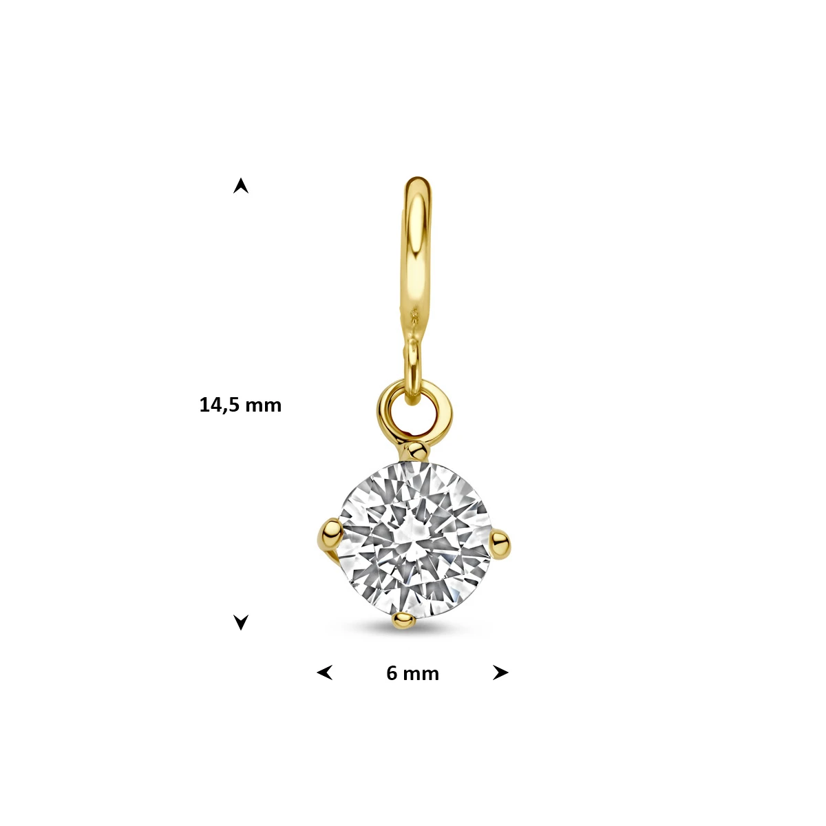 9k slotbedel zirkonia 6 mm 9K geel