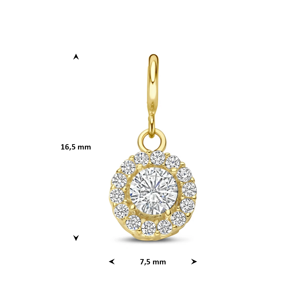 9k slotbedel zirkonia 7,5 mm 9K geel