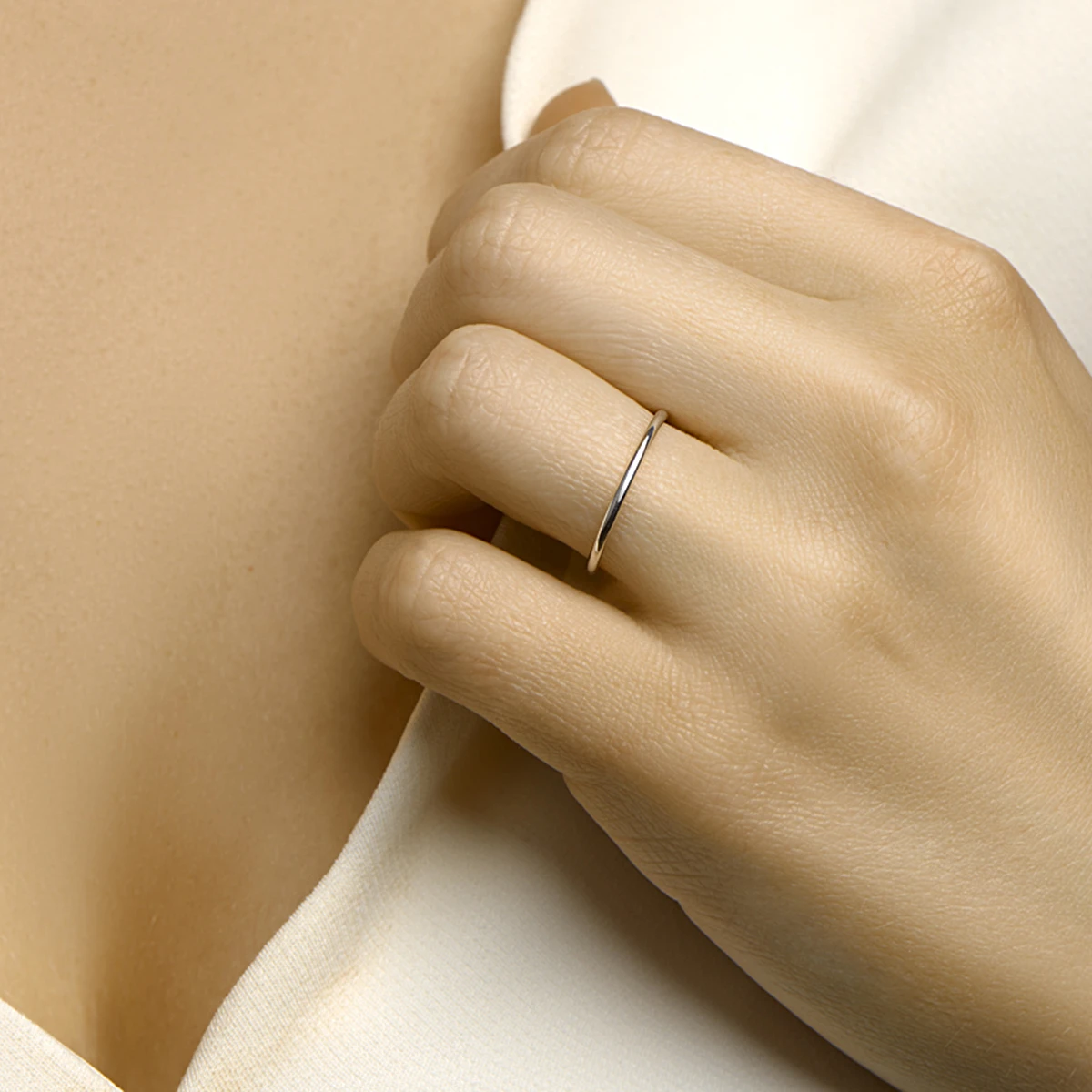 aanschuifring 14K witgoud