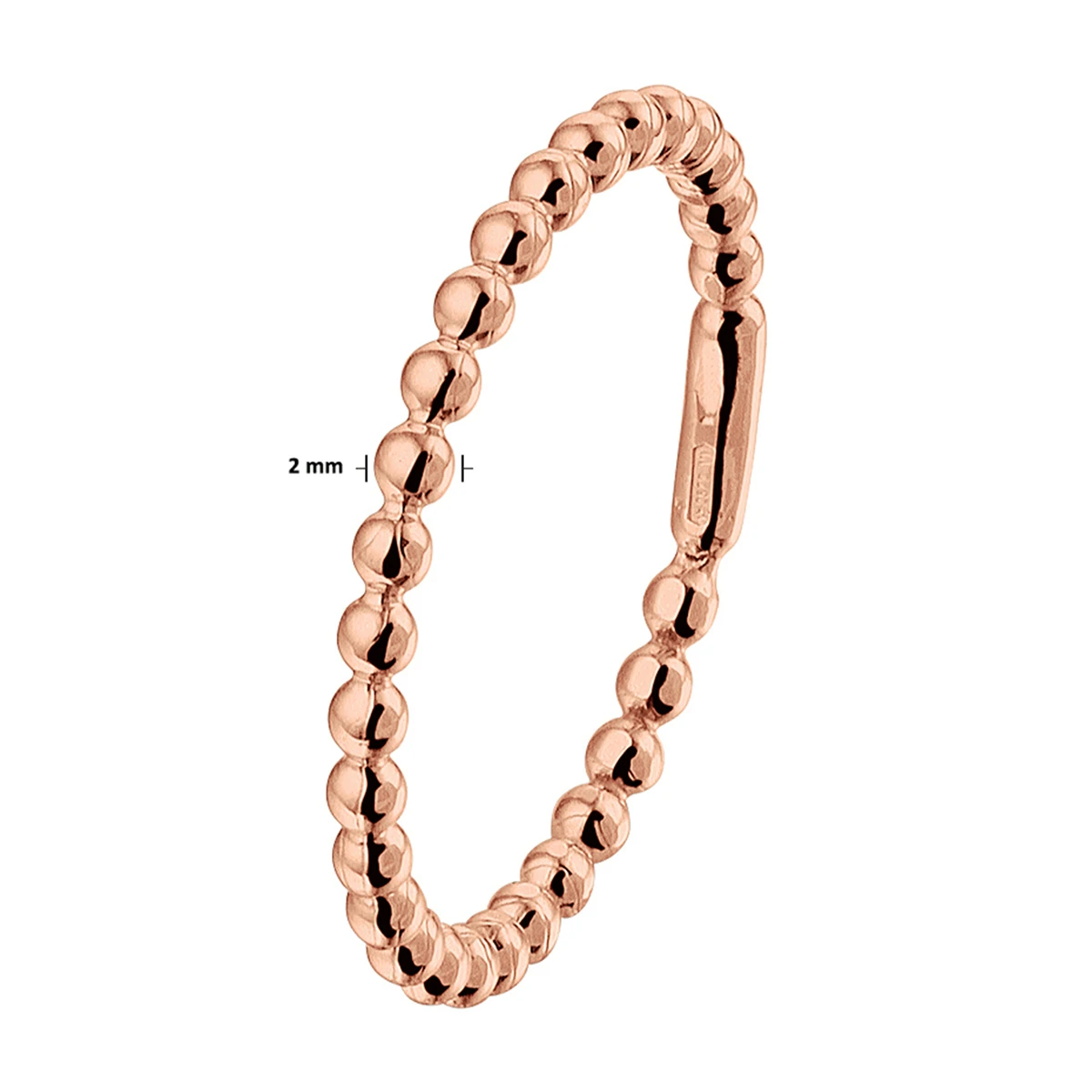 aanschuifring bolletjes 14K roségoud