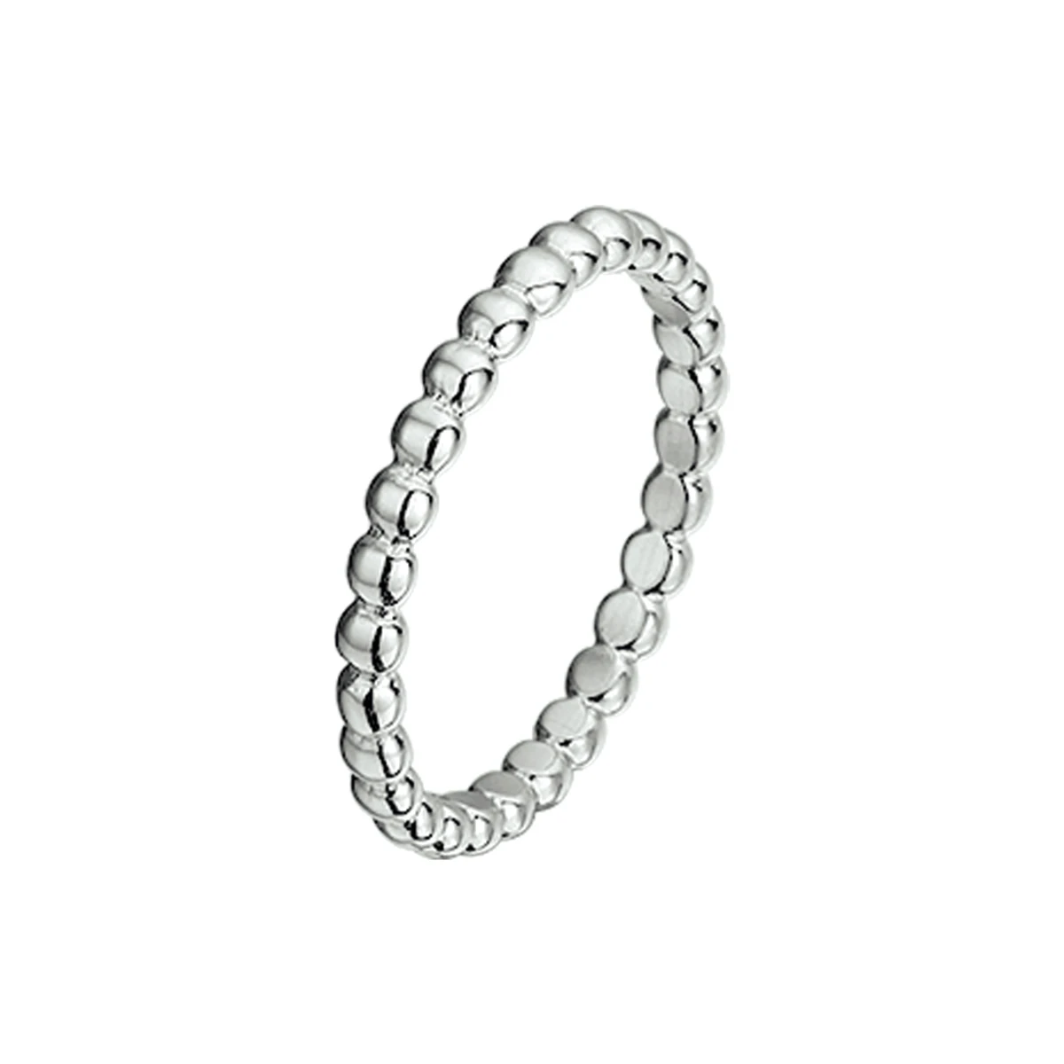 aanschuifring bolletjes zilver gerhodineerd