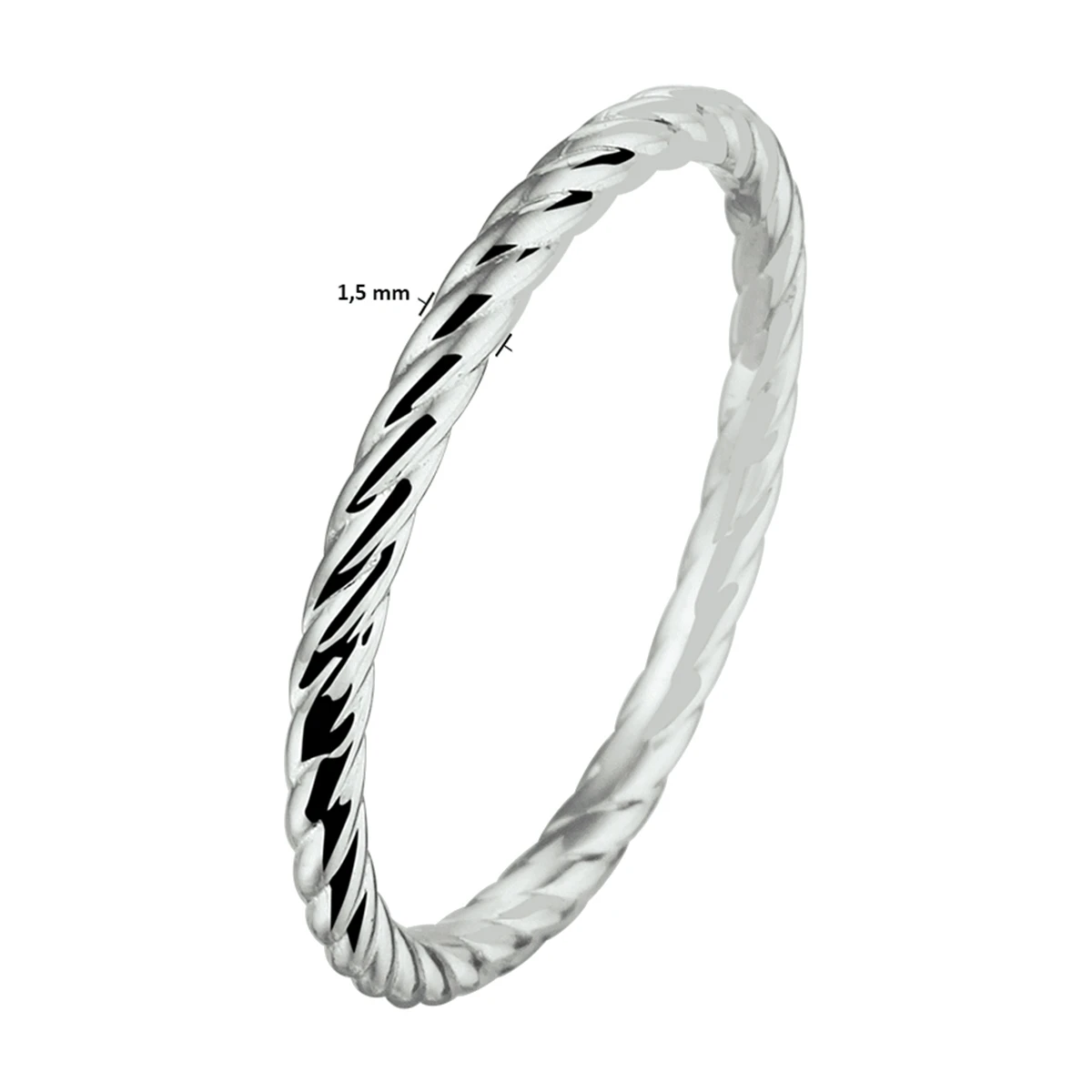 aanschuifring zilver gerhodineerd