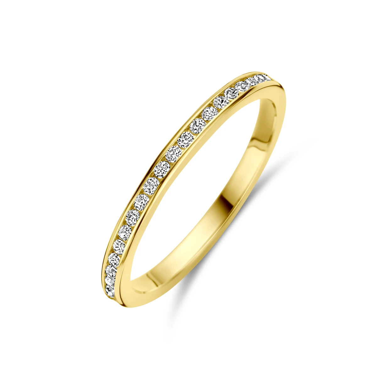 aanschuifring zirkonia 14K geelgoud
