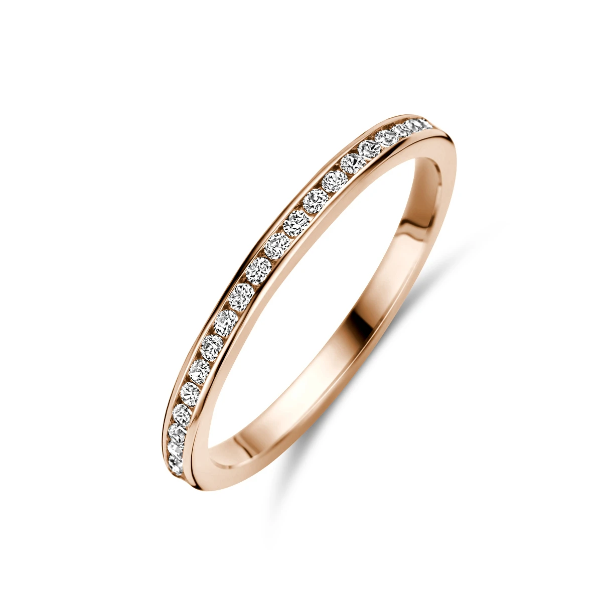 aanschuifring zirkonia 14K roségoud