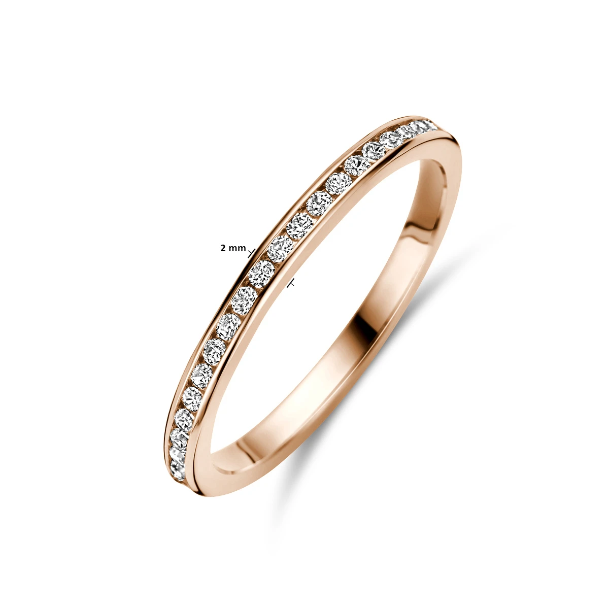 aanschuifring zirkonia 14K roségoud