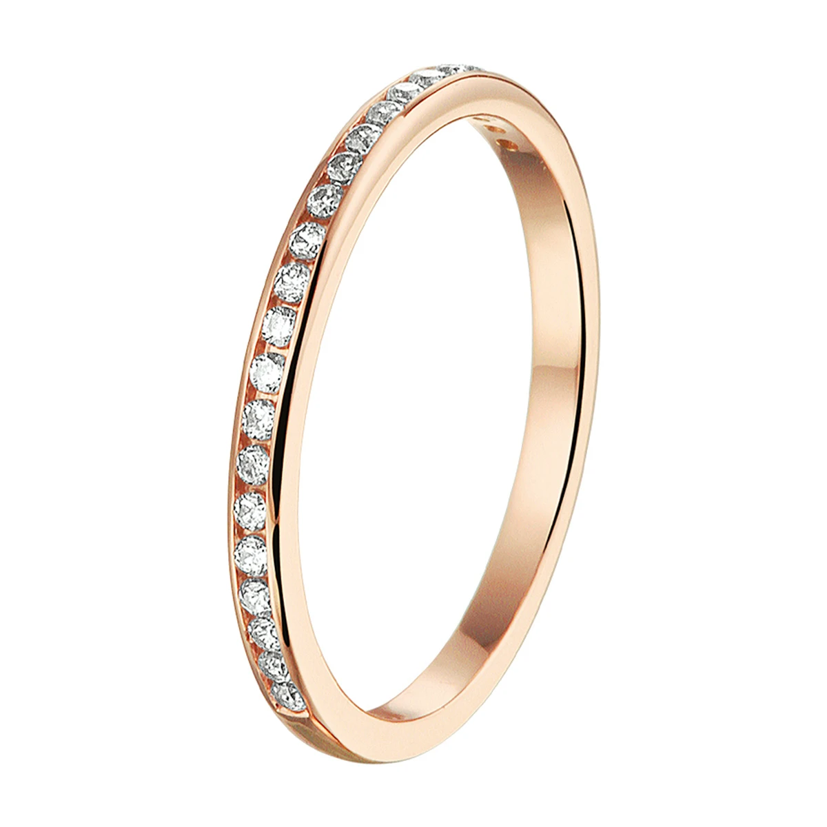 aanschuifring zirkonia 14K roségoud