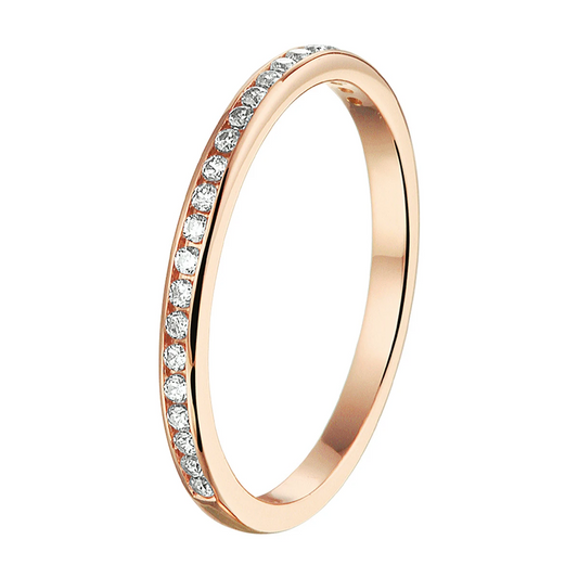 aanschuifring zirkonia 14K roségoud