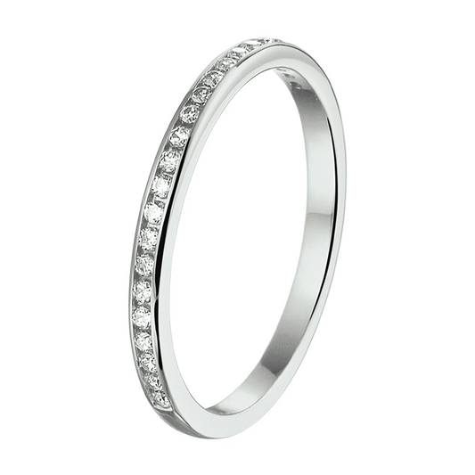 aanschuifring zirkonia 14K witgoud
