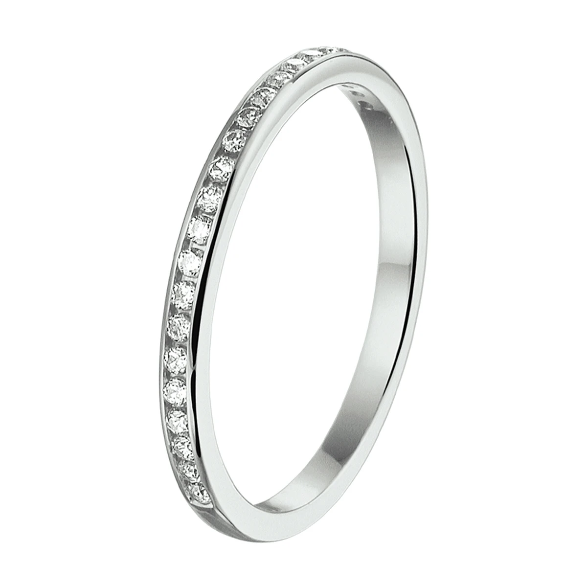 aanschuifring zirkonia 14K witgoud