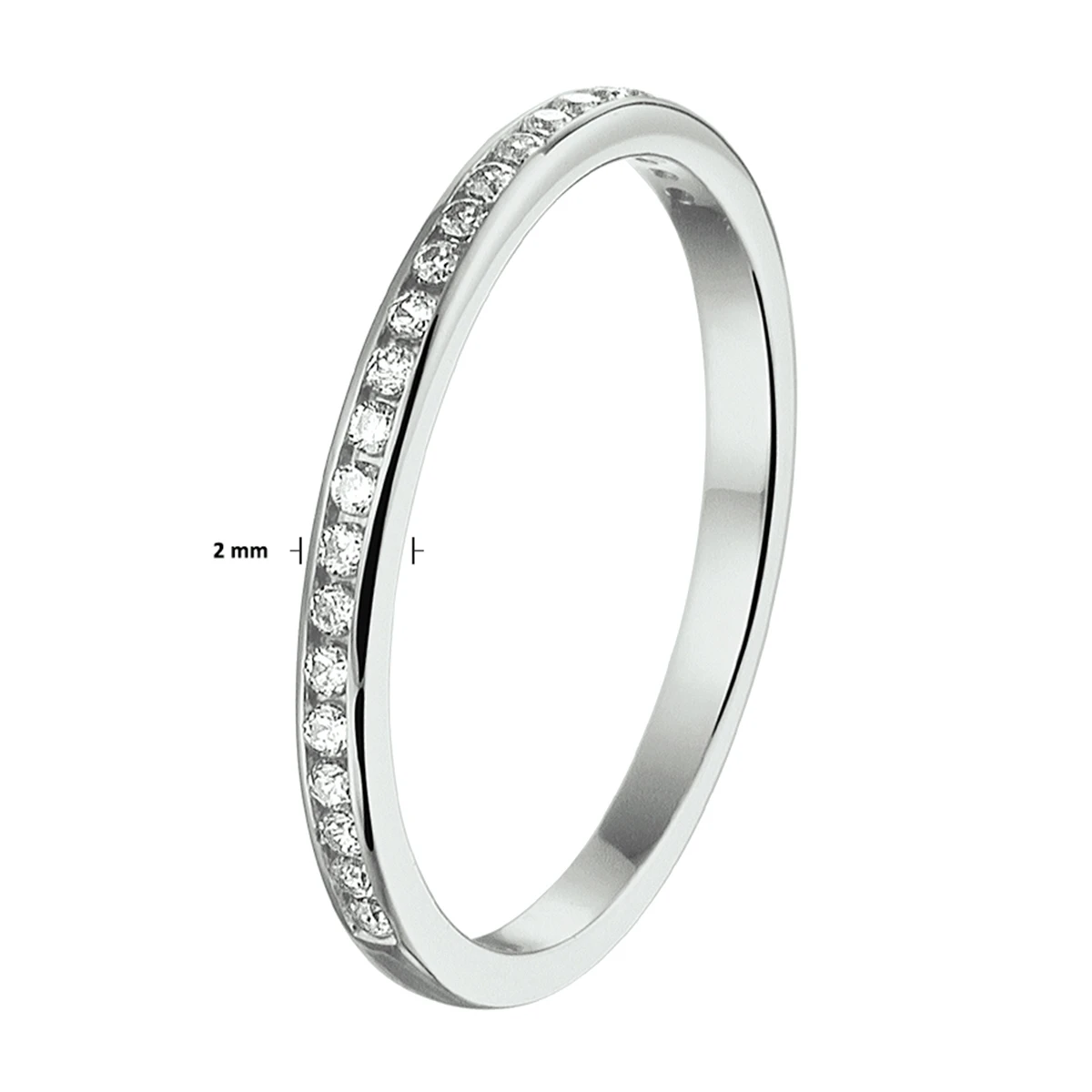 aanschuifring zirkonia 14K witgoud