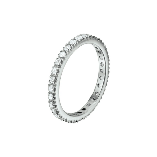 aanschuifring zirkonia zilver gerhodineerd