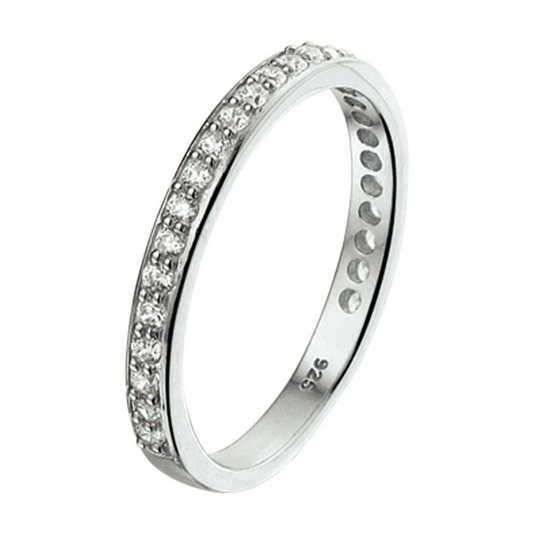 aanschuifring zirkonia zilver gerhodineerd