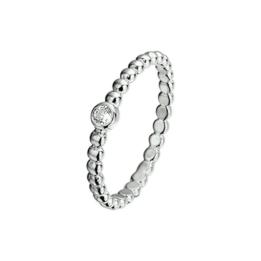 aanschuifring zirkonia zilver gerhodineerd