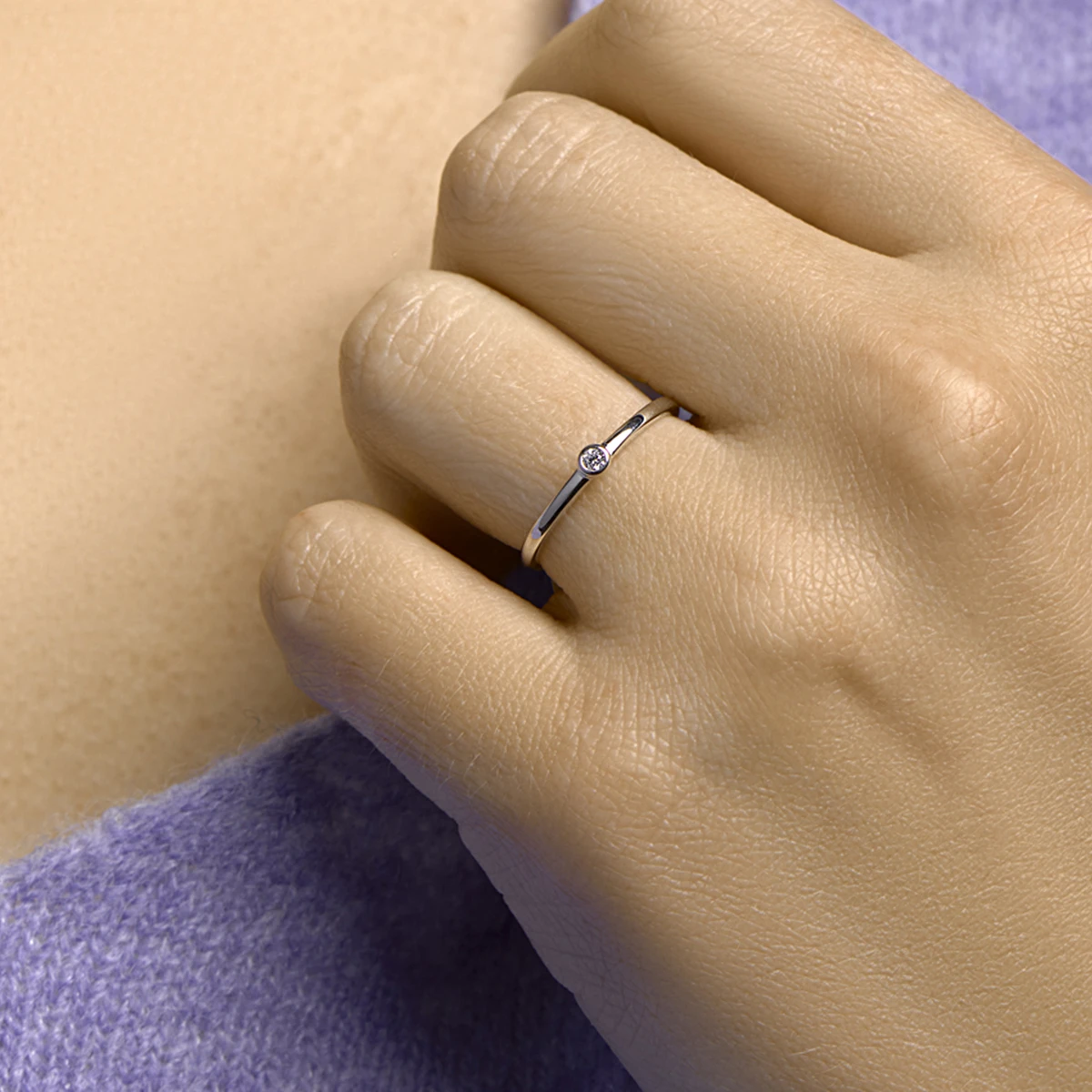 aanschuifring zirkonia zilver gerhodineerd