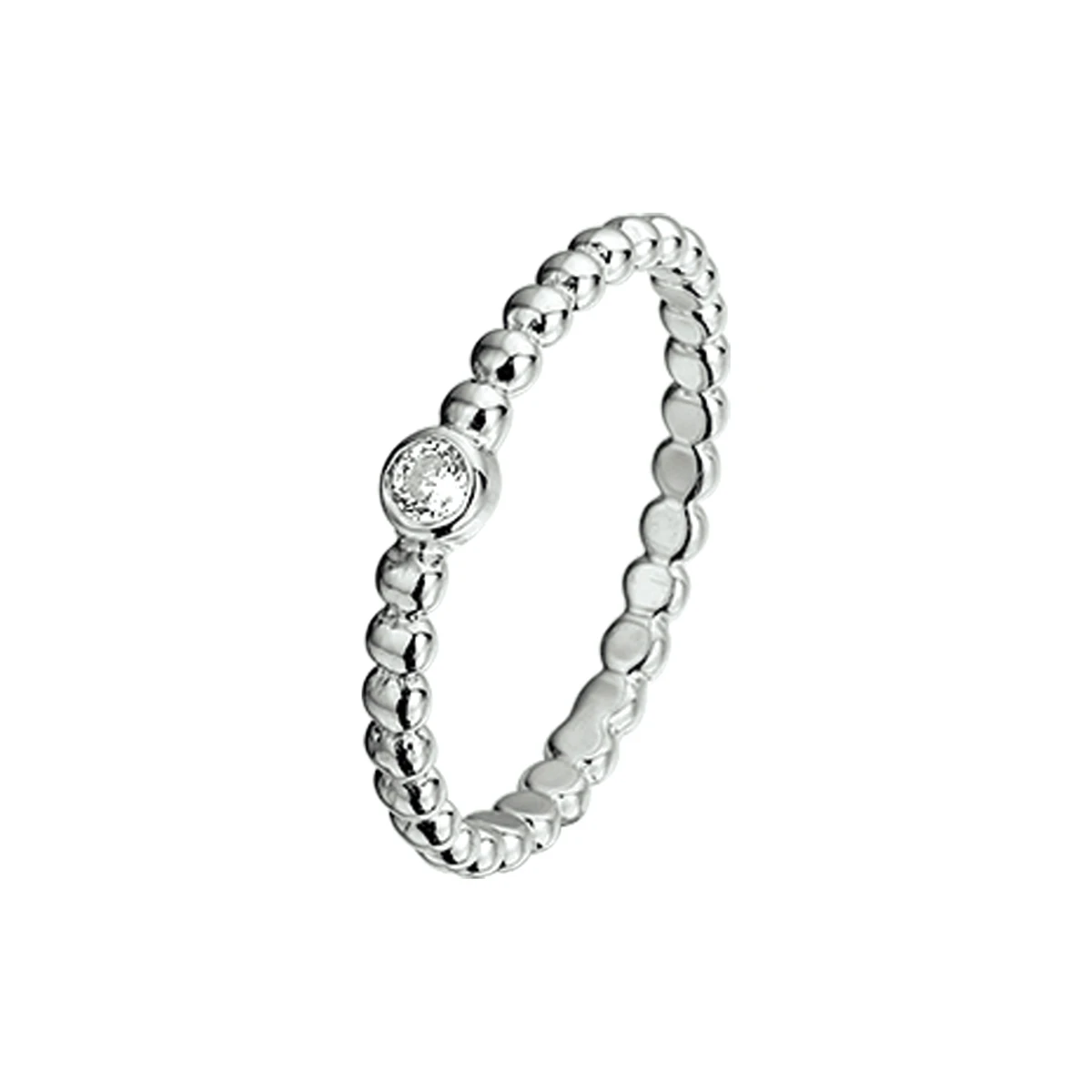 aanschuifring zirkonia zilver gerhodineerd