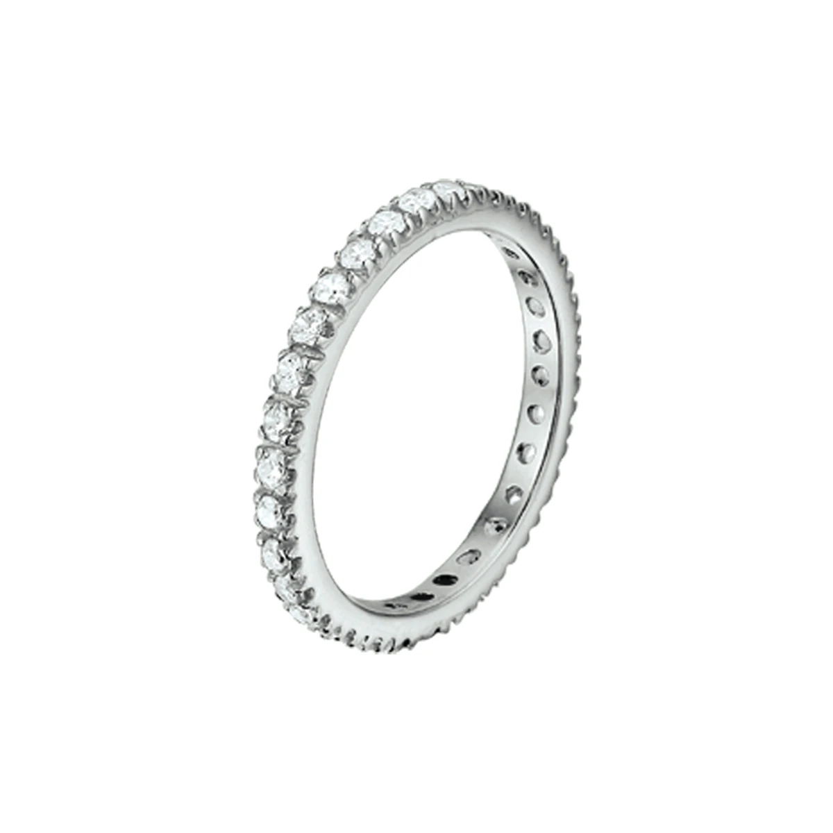 aanschuifring zirkonia zilver gerhodineerd