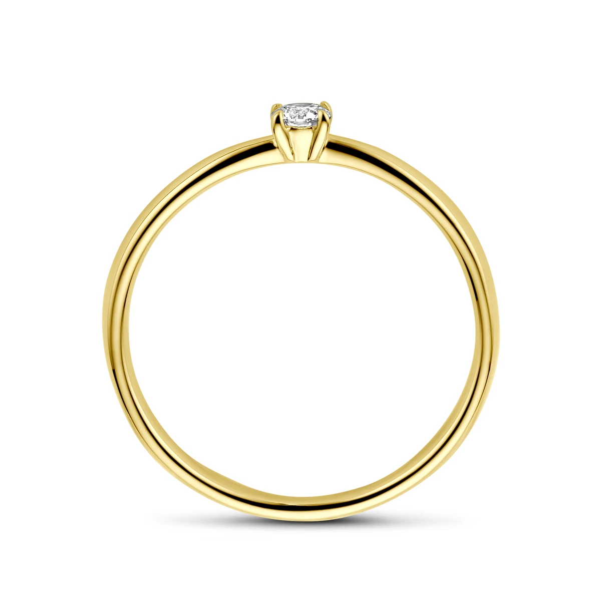 aanzoeksring diamant 0.10ct h si 14K geelgoud