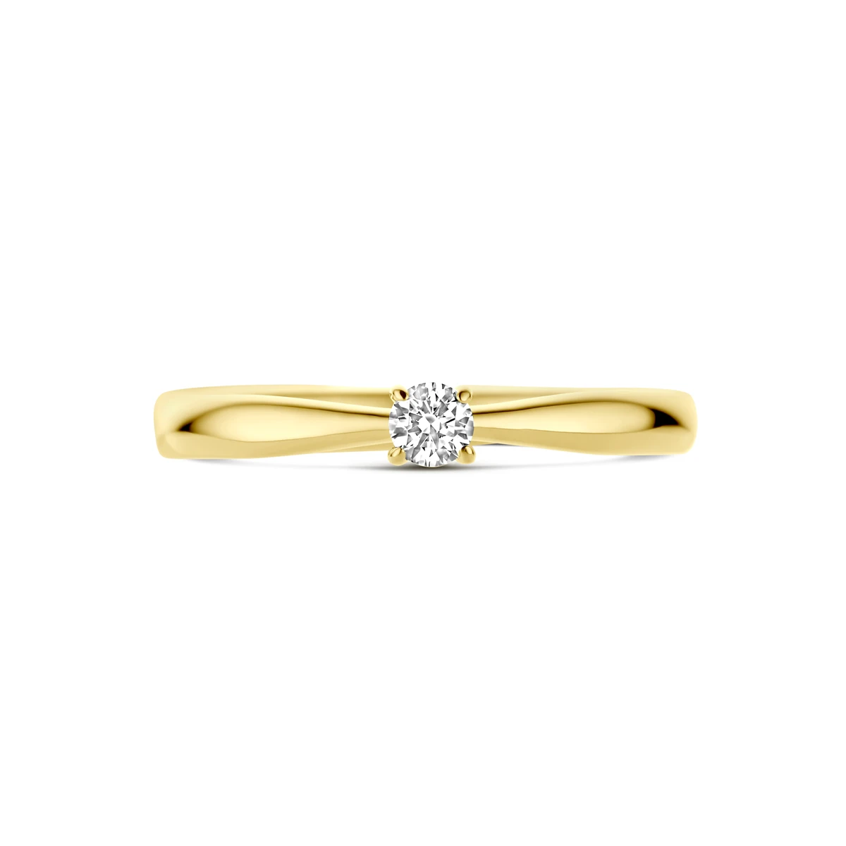 aanzoeksring diamant 0.10ct h si 14K geelgoud