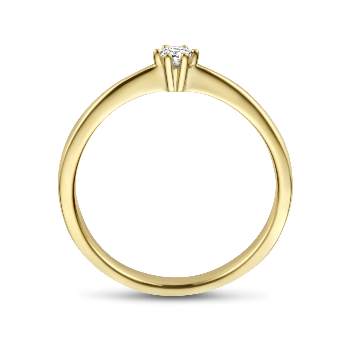 aanzoeksring diamant 0.10ct h si 14K geelgoud
