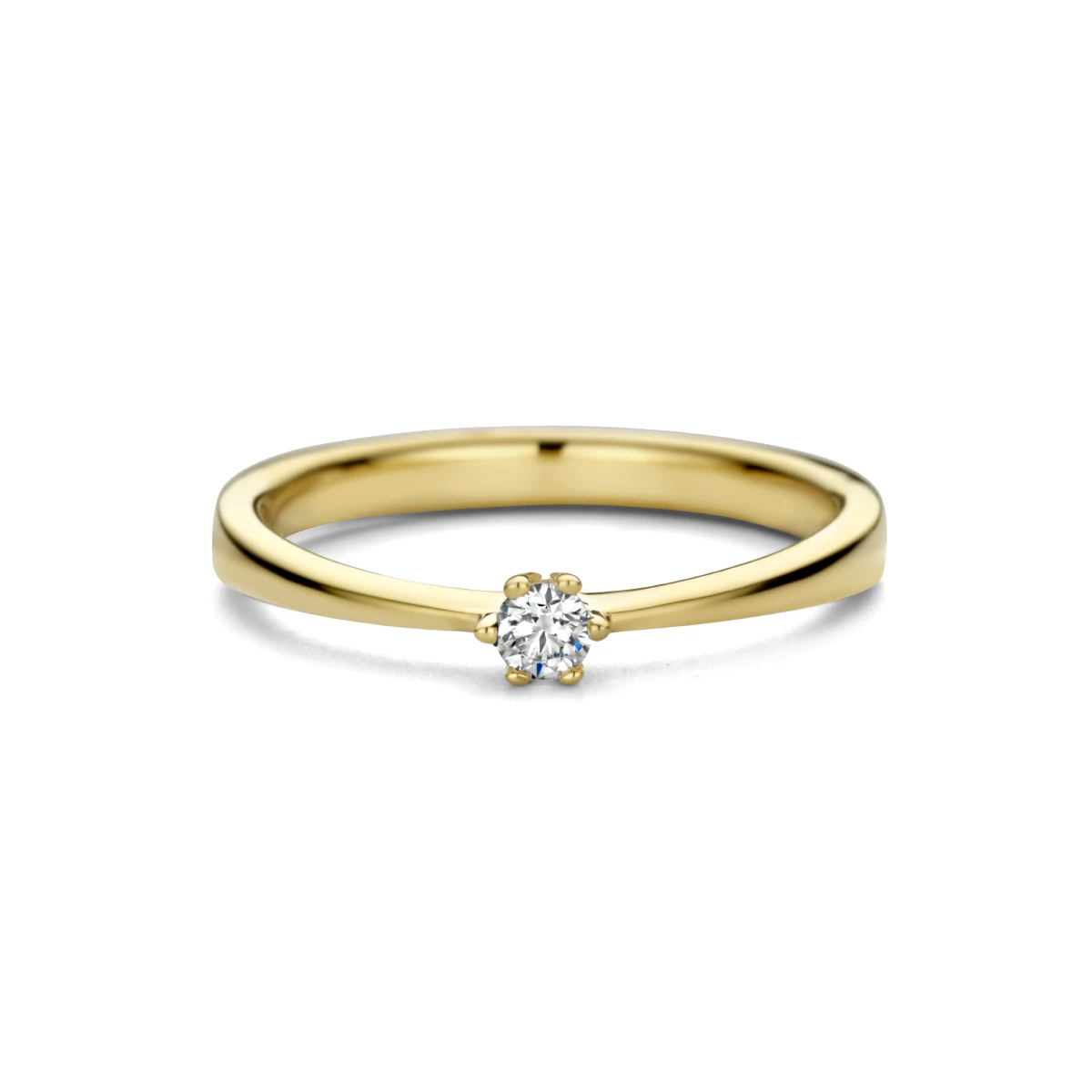 aanzoeksring diamant 0.10ct h si 14K geelgoud