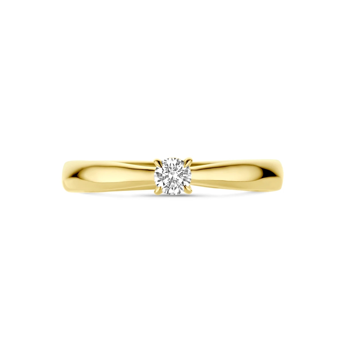 aanzoeksring diamant 0.15ct 14K geelgoud