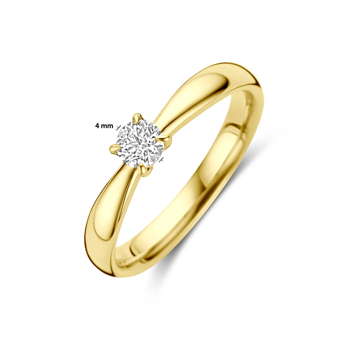 aanzoeksring diamant 0.25ct h si 14K geelgoud