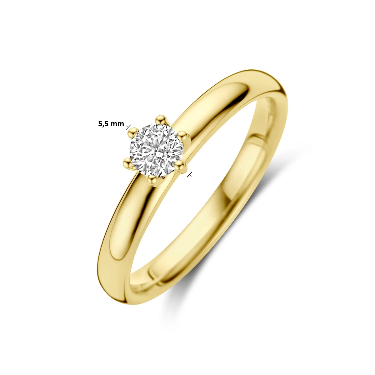 aanzoeksring diamant 0.25ct h si 14K geelgoud