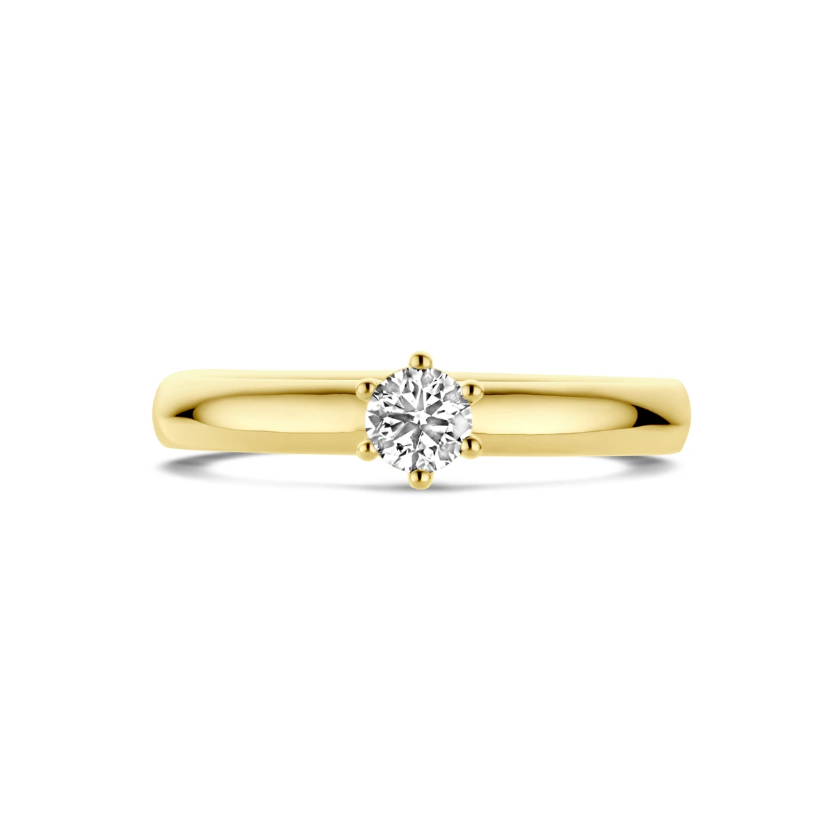 aanzoeksring diamant 0.25ct h si 14K geelgoud